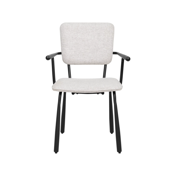 Cadeira Cozy Estofada Base Preta Moderna Waw design