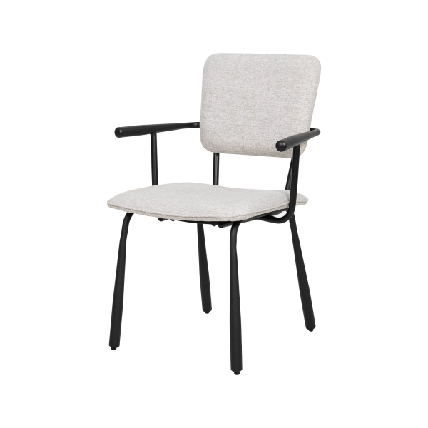 Cadeira Cozy Estofada Base Preta Moderna Waw design