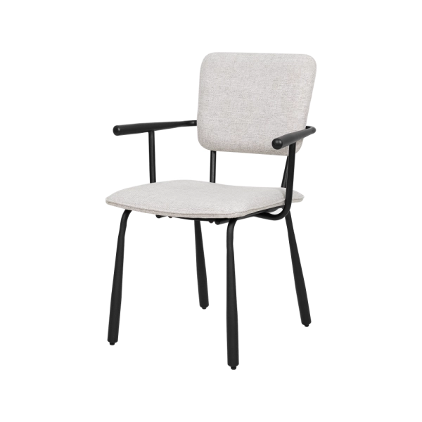 Cadeira Cozy Estofada Base Preta Moderna Waw design