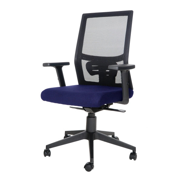 Cadeira de Escritório Diretor Ergonômica Flex Mesh Assento Azul Braço e Altura Ajustável