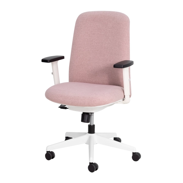 Cadeira De Escritório Diretor Nr17 Ergonômica Milano Confort Linho Rosa