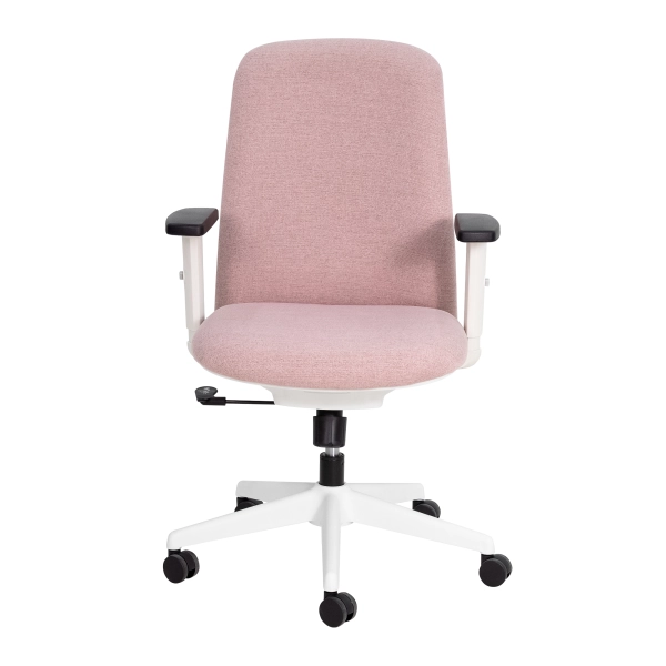 Cadeira De Escritório Diretor Nr17 Ergonômica Milano Confort Linho Rosa