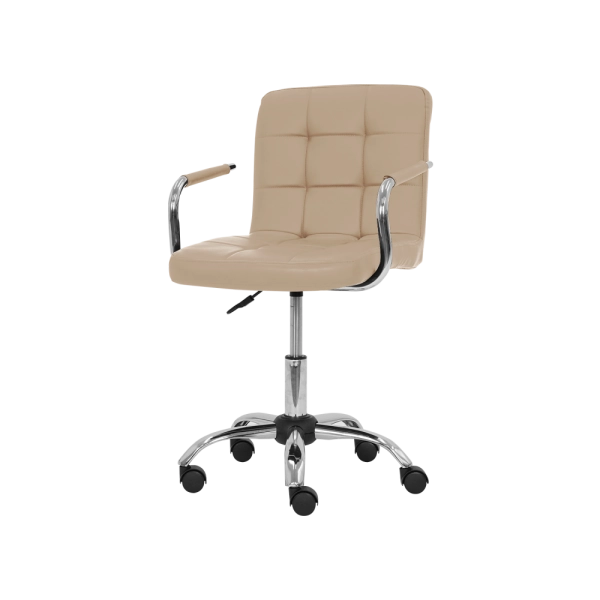 Cadeira De Escritório Gomos Nude com Altura Ajustável Estofada