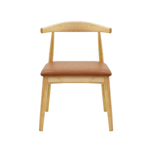 Cadeira De Jantar Estofada Carina Elbow Base Madeira