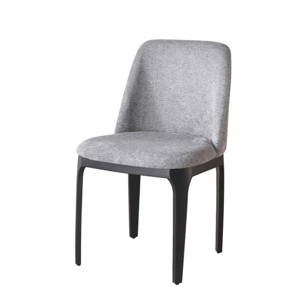 Cadeira De Jantar Livia Cinza Estofado Em Aço Waw Design