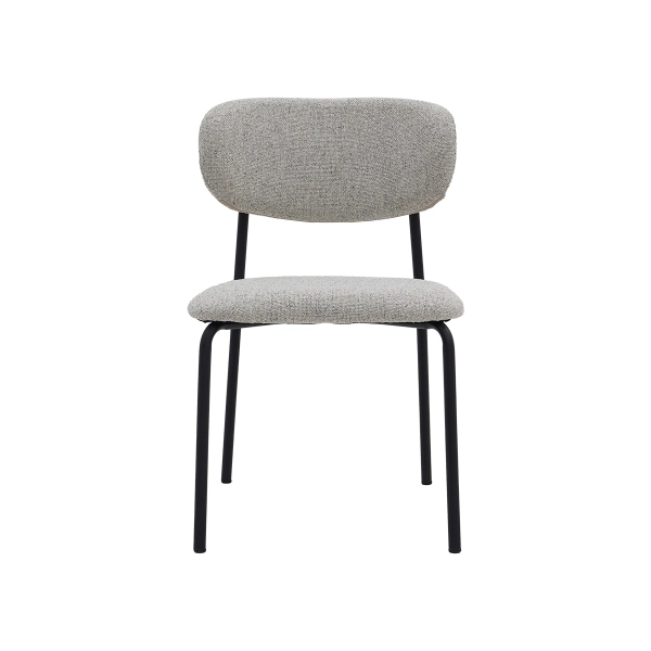 Cadeira de Jantar Manuela Estofada Cinza Base Reforçada em Aço WAW Design