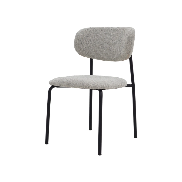 Cadeira de Jantar Manuela Estofada Cinza Base Reforçada em Aço WAW Design