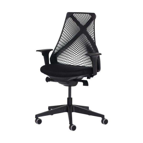 Cadeira Ergonômica Escritório Grid Diretor Preta Base Giratória Altura Ajustável