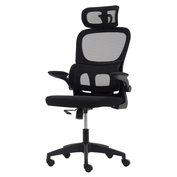 Cadeira Escritório Ergonômica Com Suporte Lombar Estofado E Apoio de Cabeça