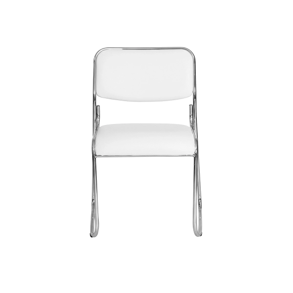 Cadeira Escritório Interlocutor Dakar Branca Base Fixa Cromada