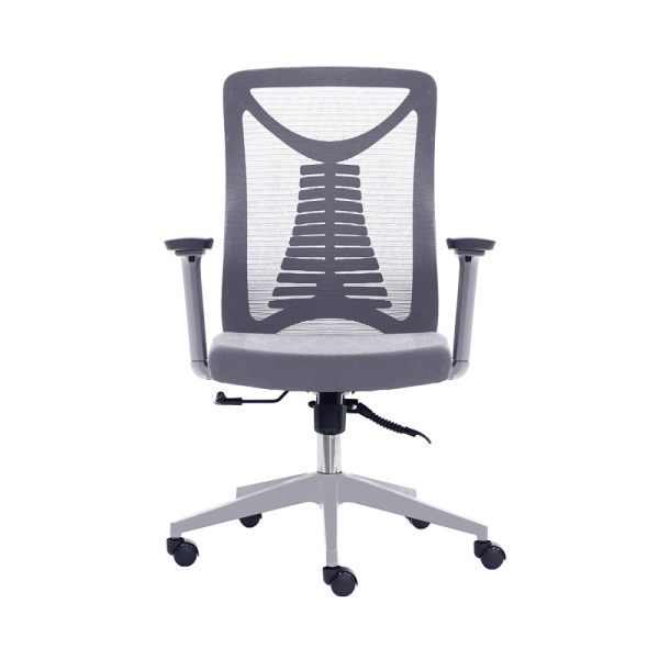 Cadeira Escritório NR-17 Giratória Diretor Vancouver Cinza Braços 3D