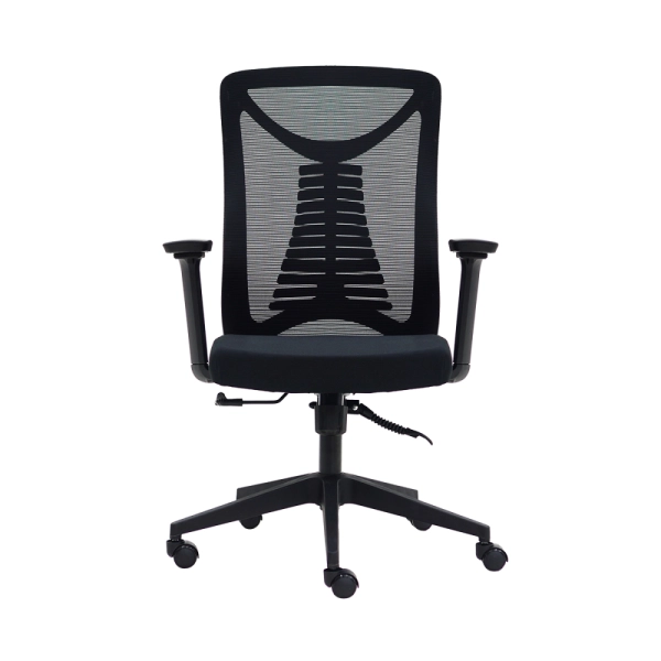 Cadeira Escritório NR-17 Giratória Diretor Vancouver Preta Braços 3D