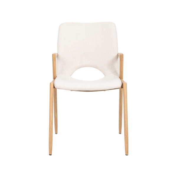 Cadeira Riviera Cinza Claro com Braço Madeira Moderna Waw design