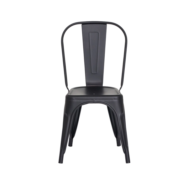 Cadeira Tolix Iron Design Preto Fosco Aço Industrial Sala Cozinha Jantar Bar