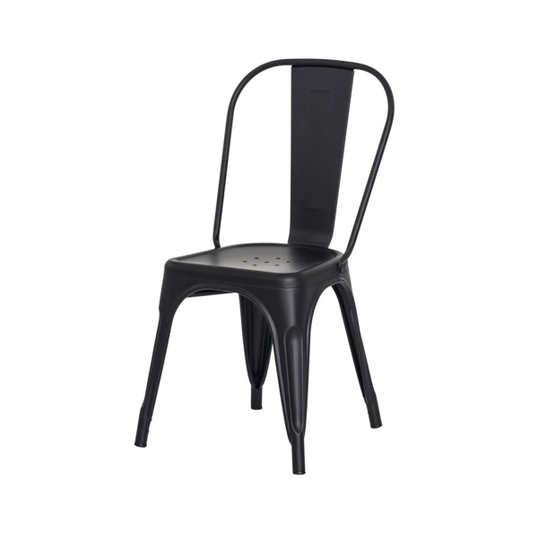 Cadeira Tolix Iron Design Preto Fosco Aço Industrial Sala Cozinha Jantar Bar