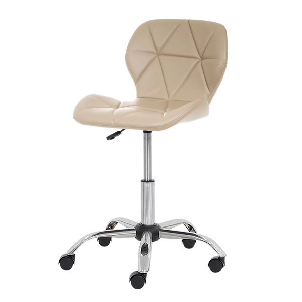 Kit 2 Cadeiras Office Eiffel Slim com estofado de couro sintético Nude