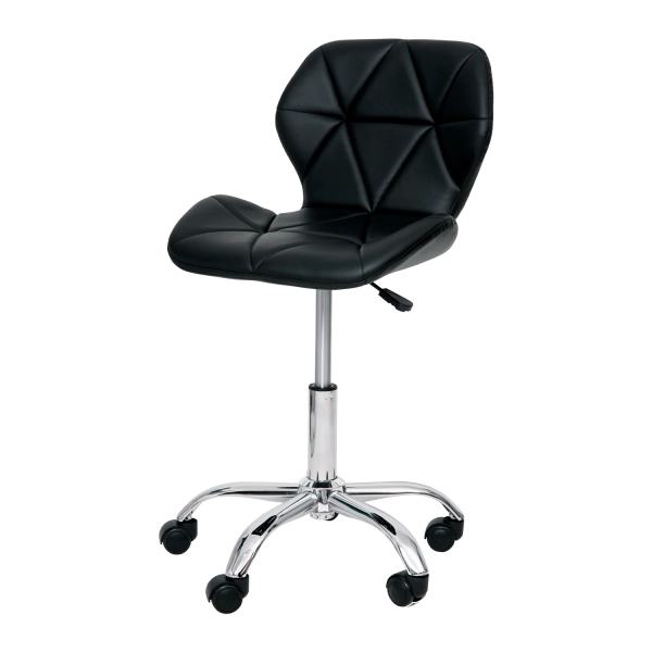Kit 2 Cadeiras Office Eiffel Slim com estofado de couro sintético Preta