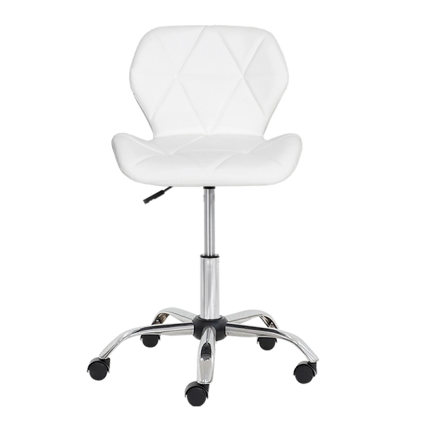 Kit 2 Cadeiras Office Eiffel Slim com estofado de couro sintético Branca