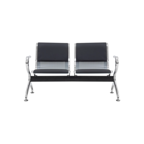 Longarina de 2 Lugares Cromada Com Assento Estofado