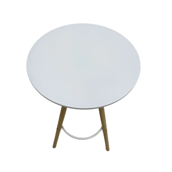 Mesa Bistrô Eiffel 60cm Branca Base Madeira Alta