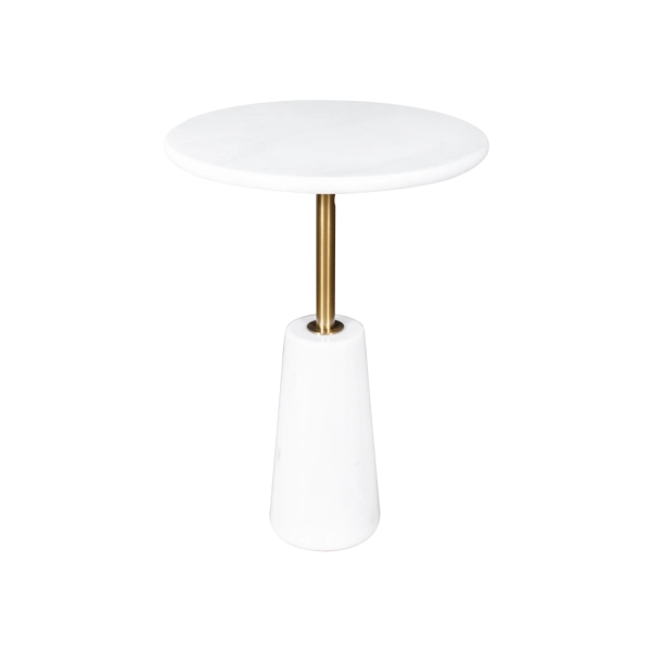 Mesa Centro Alba com Base em Marmore Natural Branco