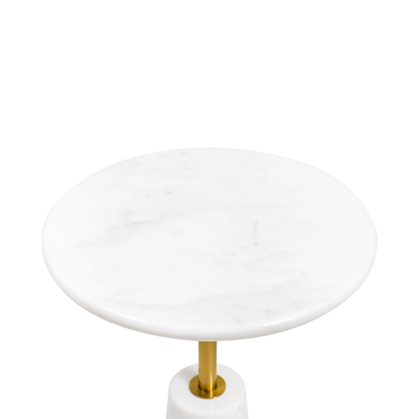 Mesa Centro Alba com Base em Marmore Natural Branco