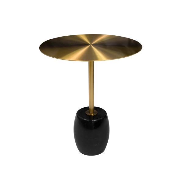 Mesa Centro Gold com Base em Mármore Natural Preto