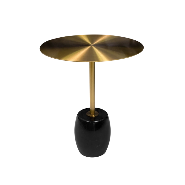 Mesa Centro Gold com Base em Mármore Natural Preto