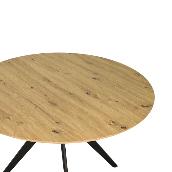Mesa de Centro Prime Decorativa Redonda Madeira com Base em Aço Waw design