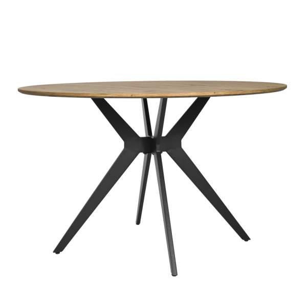 Mesa de Centro Prime Decorativa Redonda Madeira com Base em Aço Waw design