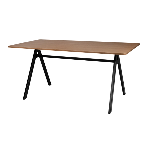 Mesa De Jantar Horizonte MDF Marrom Claro Base Em Aço 160cm Waw design