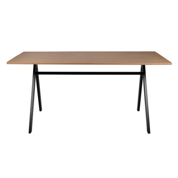Mesa De Jantar Horizonte MDF Marrom Claro Base Em Aço 160cm Waw design