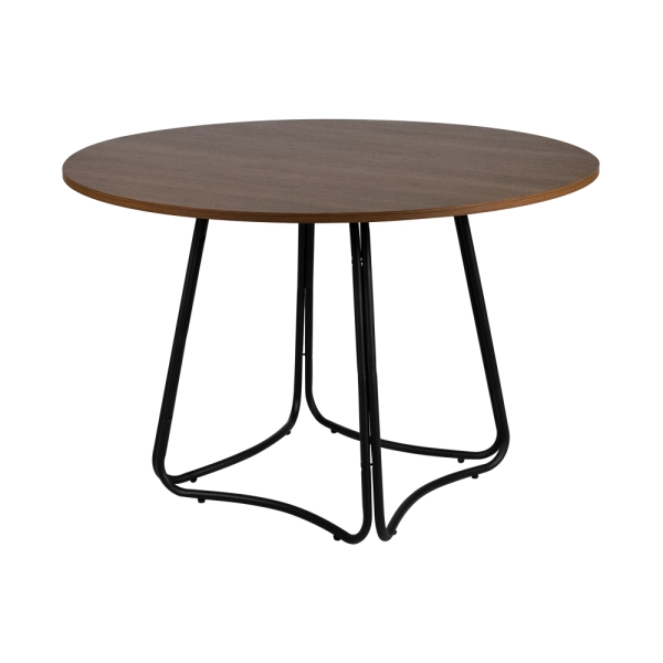 Mesa De Jantar Stella Redonda Marrom Base Metálica Waw design