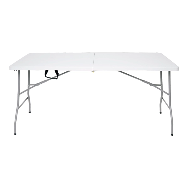 Mesa Dobrável Tipo Maleta Prática e Durável 152x70cm Branca - WAW Design