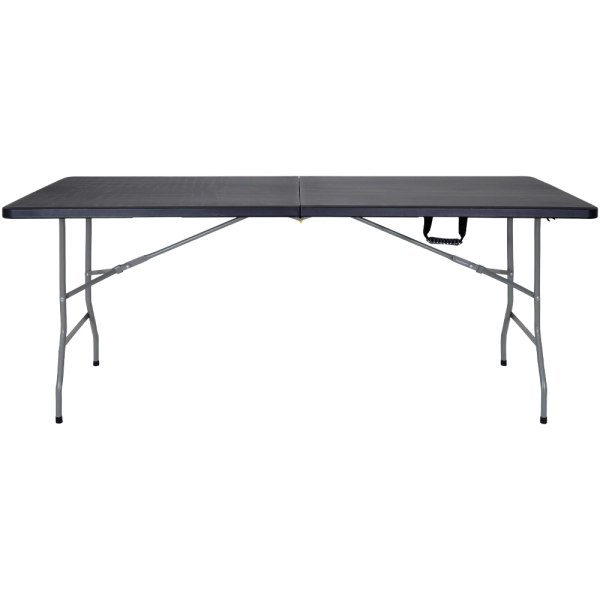 Mesa Dobrável Tipo Maleta Prática e Durável 180x70cm Preta - Waw Design