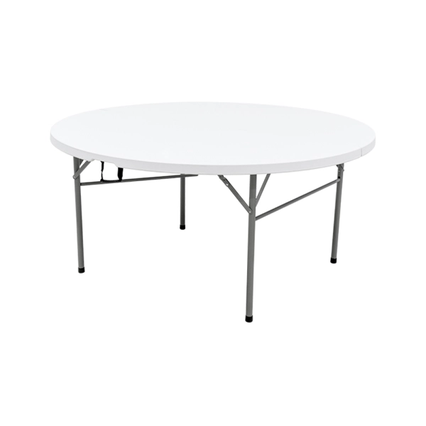 Mesa Dobrável Tipo Maleta Prática e Durável Redonda 150x74cm Branca