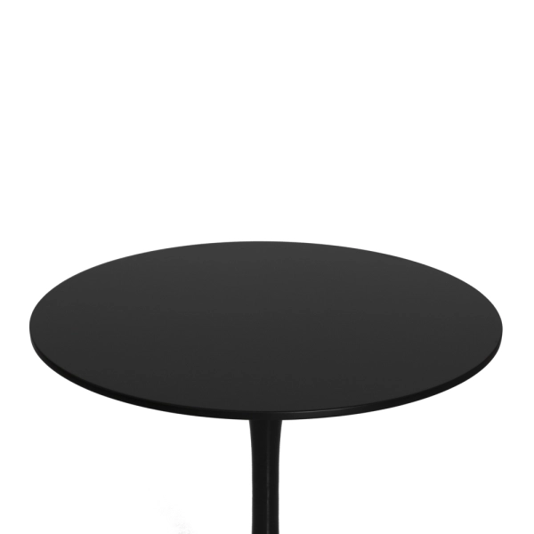 Mesa Saarinen Tulipa Redonda 120cm Tampo Madeira Preto Sala Cozinha Jantar