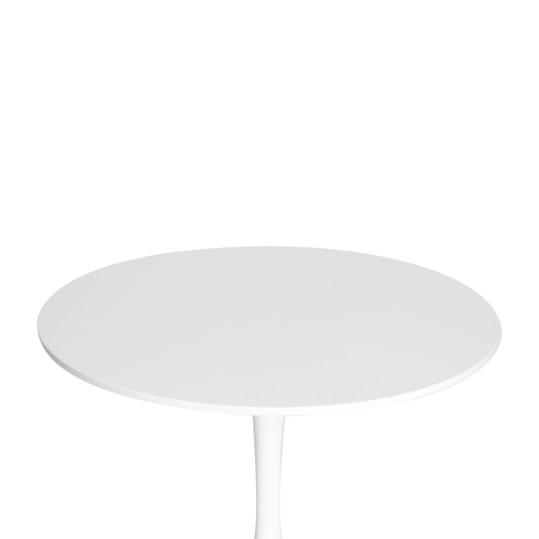 Mesa Saarinen Tulipa Redonda 80cm Tampo Madeira Branca Sala Cozinha Jantar