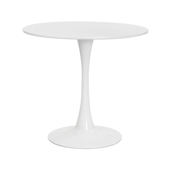 Mesa Saarinen Tulipa Redonda 80cm Tampo Madeira Branca Sala Cozinha Jantar