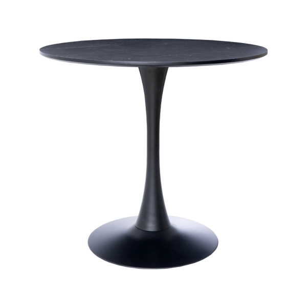 Mesa Saarinen Tulipa Redonda Mármore Artificial 80cm Preto