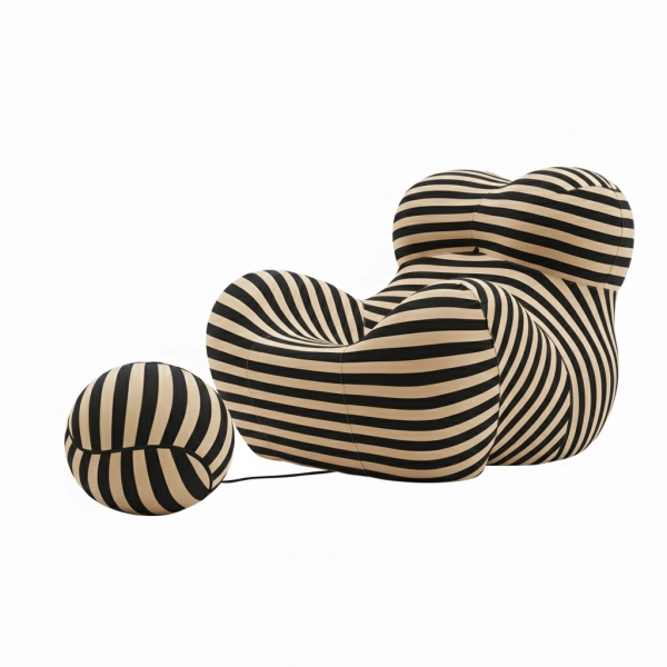 Poltrona UP5 BB Italia La Mamma Com Puff Listrado Nude