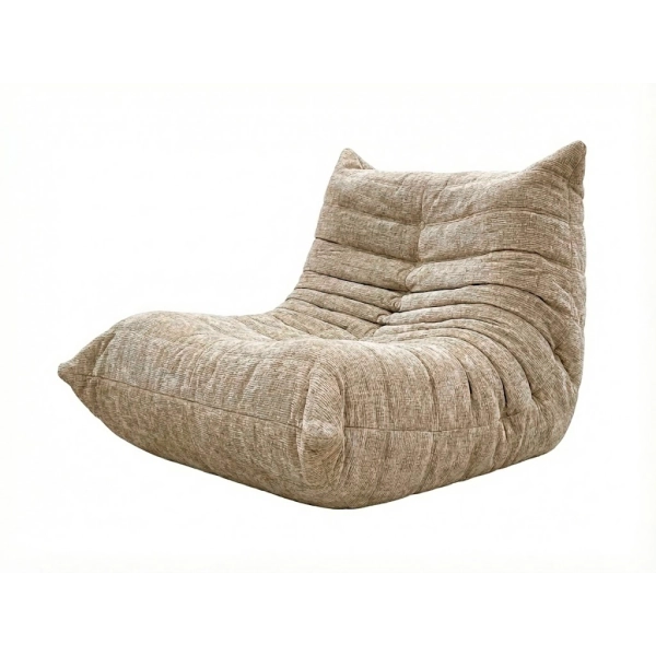 Puff Poltrona Togo Europeu Estilo Poltrona Bouclé Marrom