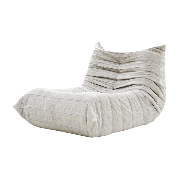 Puff Poltrona Togo Europeu Estilo Poltrona em Bouclé Cinza