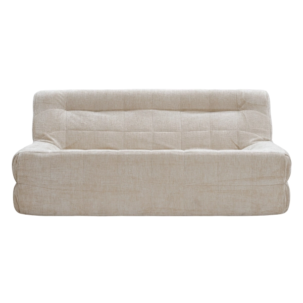 Sofá 2 Lugares Moderno de Espuma Comprimida Cor Nude